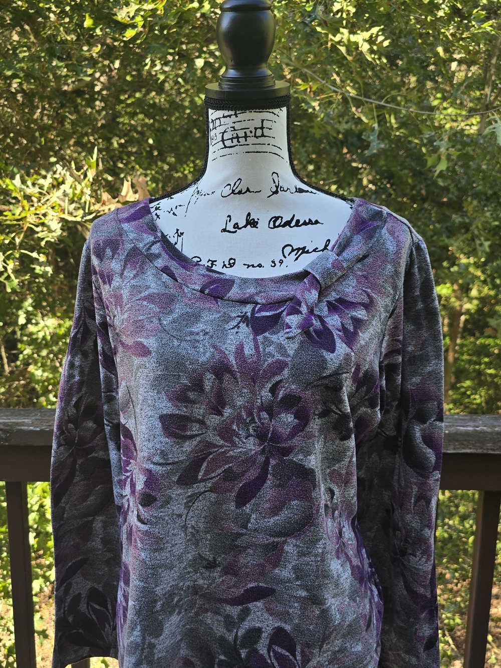 East 5th Purple Floral Long-Sleeve Top